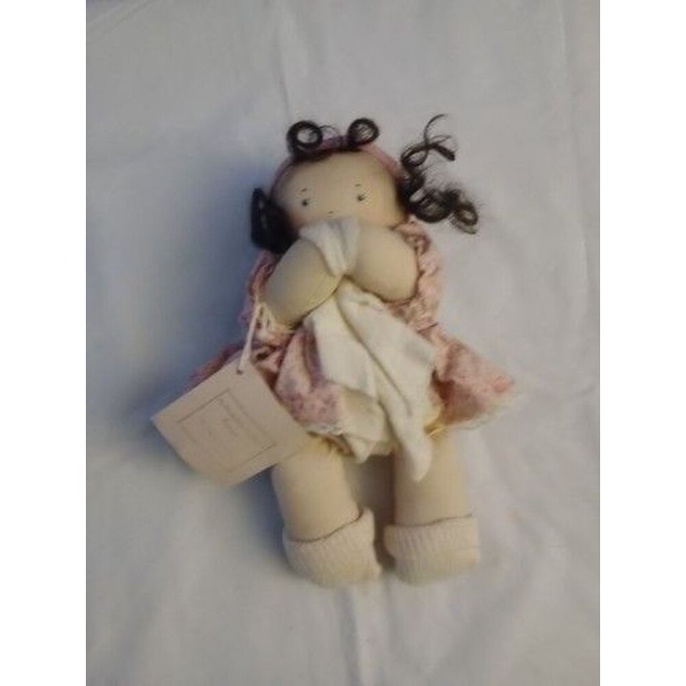 NWT Jan Shackelford Cloth Doll Sucking Thumb Pink Dress Young’un Vintage 1991